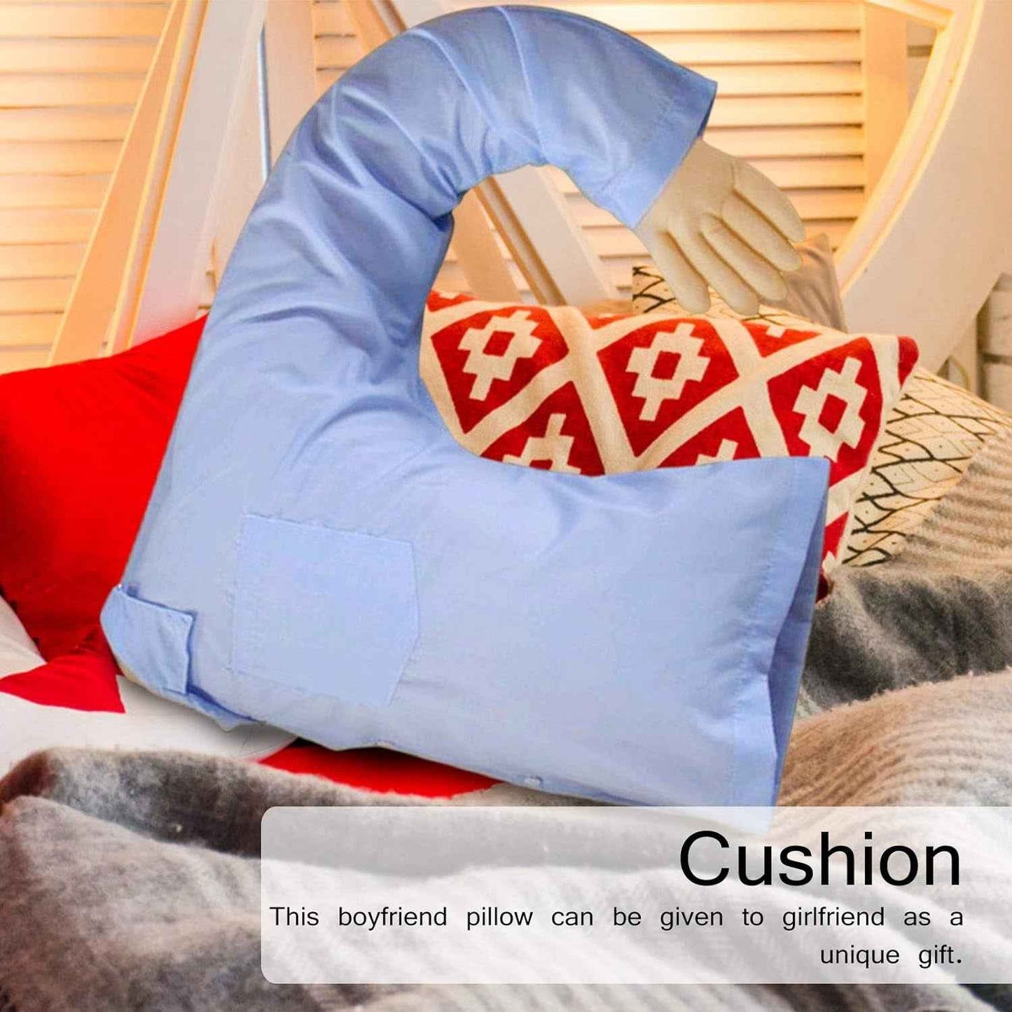 Boyfriend Body Cotton Pillow, Body Pillow Super Soft Boyfriend Pillow Intimate Romantic Bedroom Partner Fun and Unique Dress Up Gift Ideas Body Pillows (1 Pc )