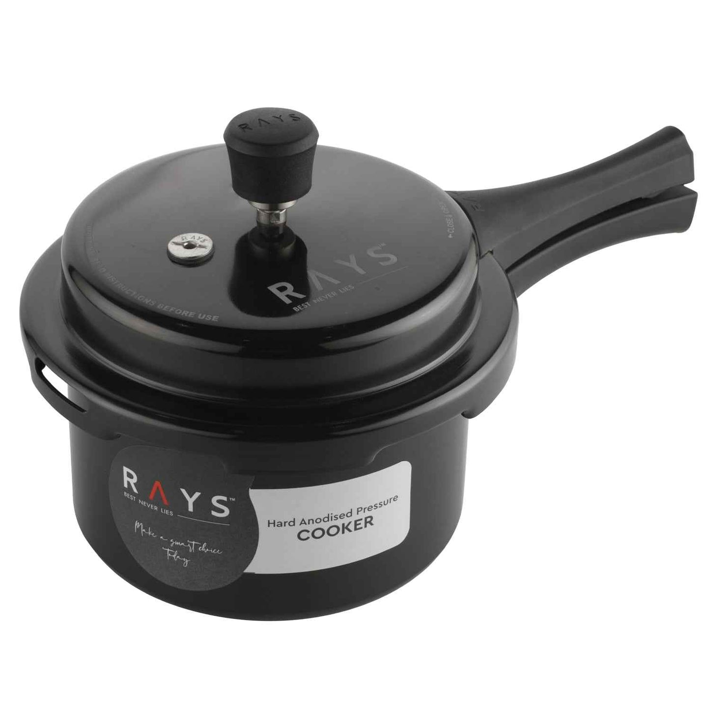 Aluminium Rays Black Beauty Pressure Cookers With Outer Lid (2.5 Litres / 1-Year warranty,  ISI Number :- 2347, BIS Number :- CM/L -7600164310