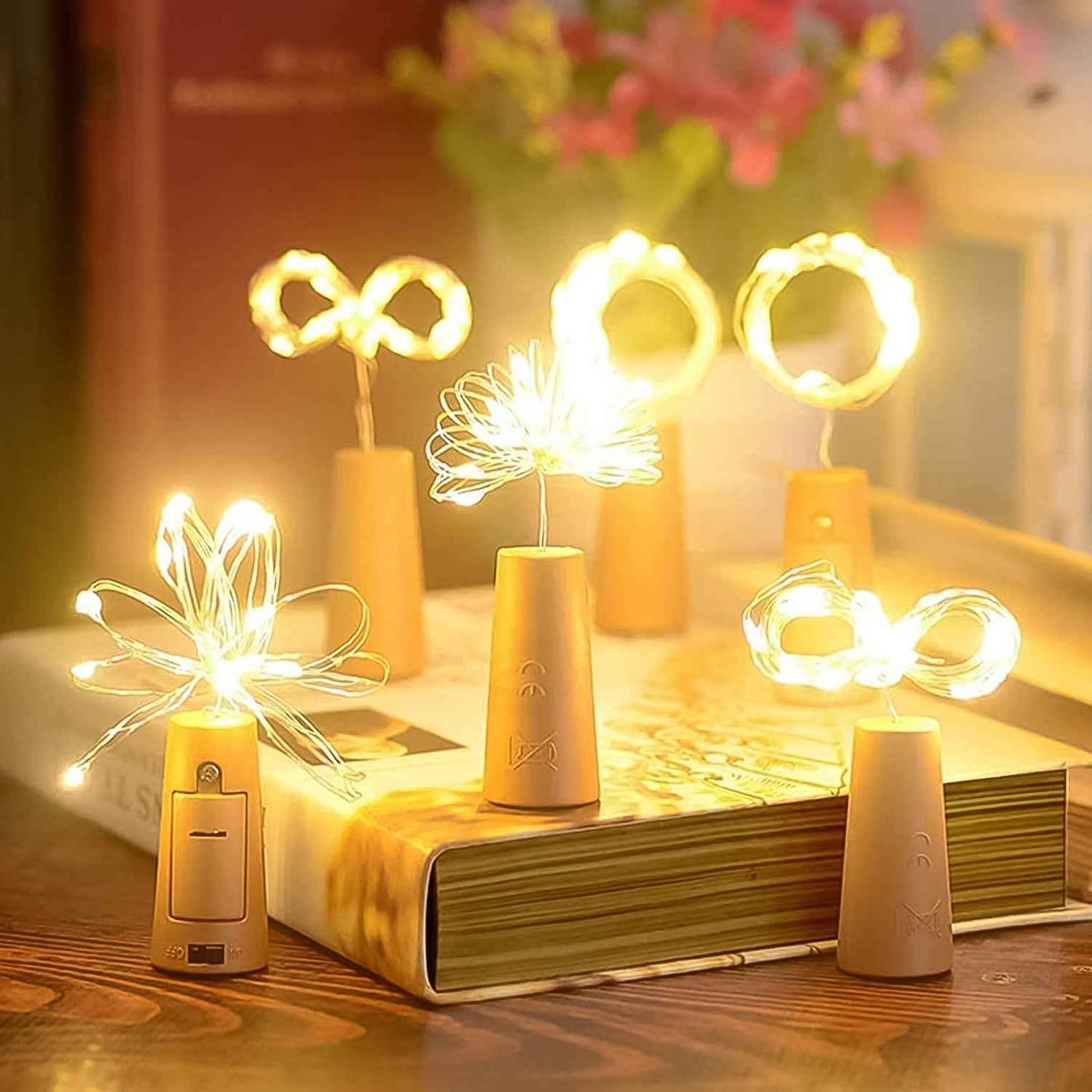 Wine Bottle Cork LED String Light – 2M Cable, Battery Operated, Warm White (1 Pc)