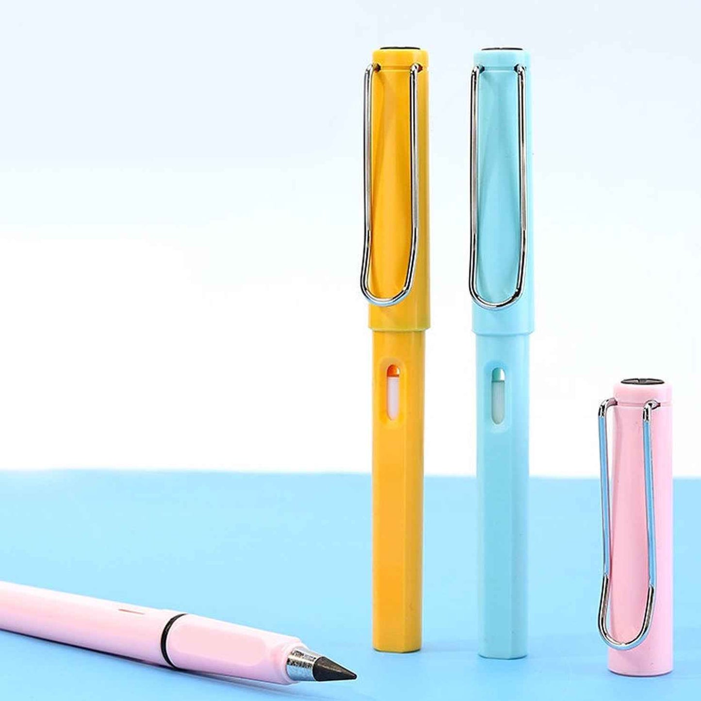 2-in-1 Everlasting Magic Pencil with Replaceable Eraser – Inkless, Reusable, Portable (1 Pc / Mix Color))