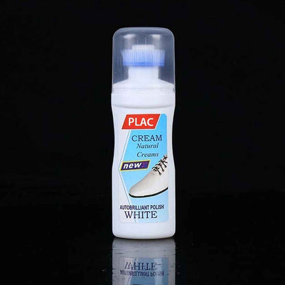 White Shoe Brightener with Removal of Dirt and Whitening Function White Shoes Cleaner with Brush Head for Dirty Shoe Polish Natural Waxes (75 ML)