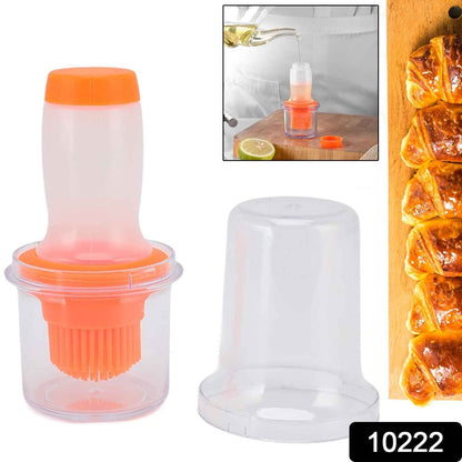2 in 1 Portable Silicone Oil Bottle Brush with Lid (1 Set)
