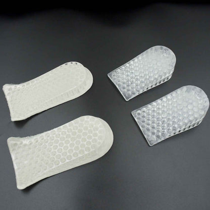 2 Pairs Heel Lift Inserts Height Increase Insole Invisible Heightening Insole Sillicone 3-Layer Heel Support Insoles Height-Adjustable Shoe Pads Foot Cushion for Shoes