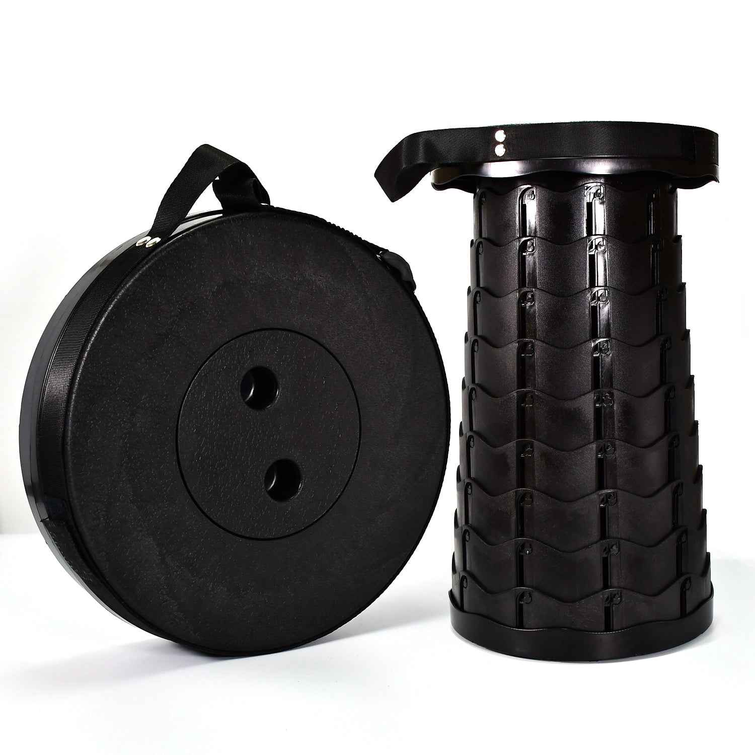Foldable Retractable Height Adjusting Stool Space Saving Telescopic Stool for Fishing Hiking Stool for Adults and Kids.