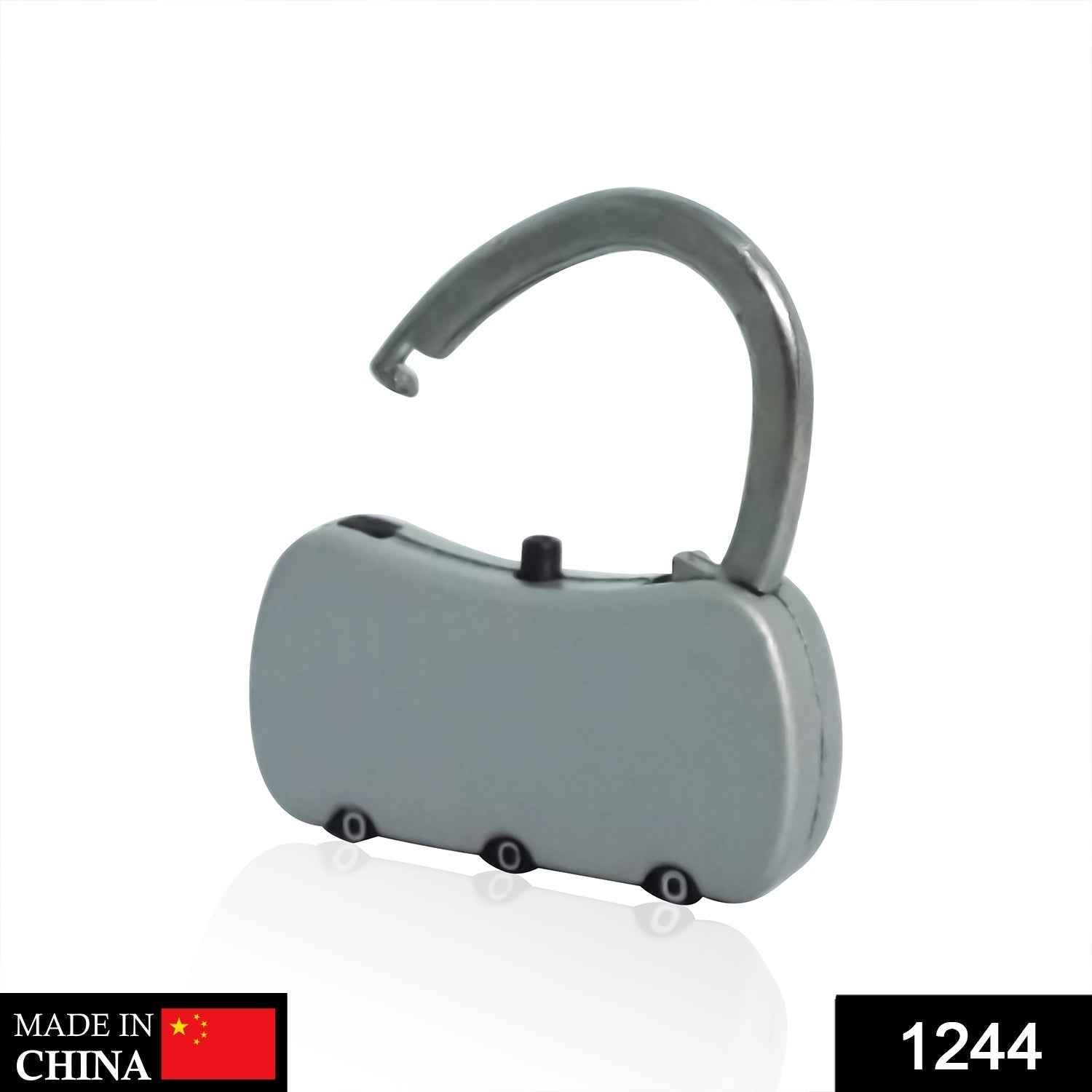 3-Digit Resettable Combination Round Padlock for Luggage (Big, Multicolor)