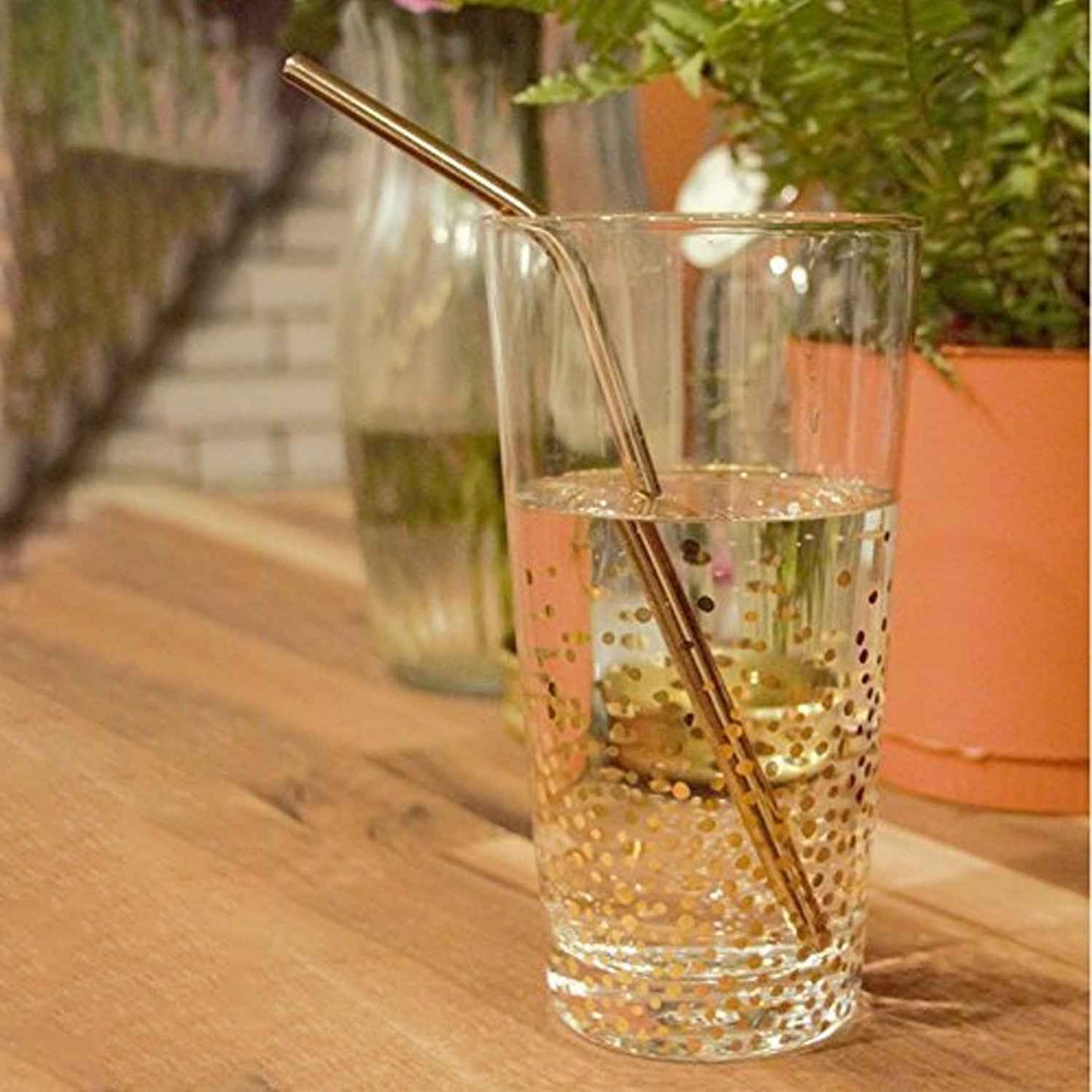 Reusable Stainless Steel Straw with cleaning Brush (5 Pcs Set)