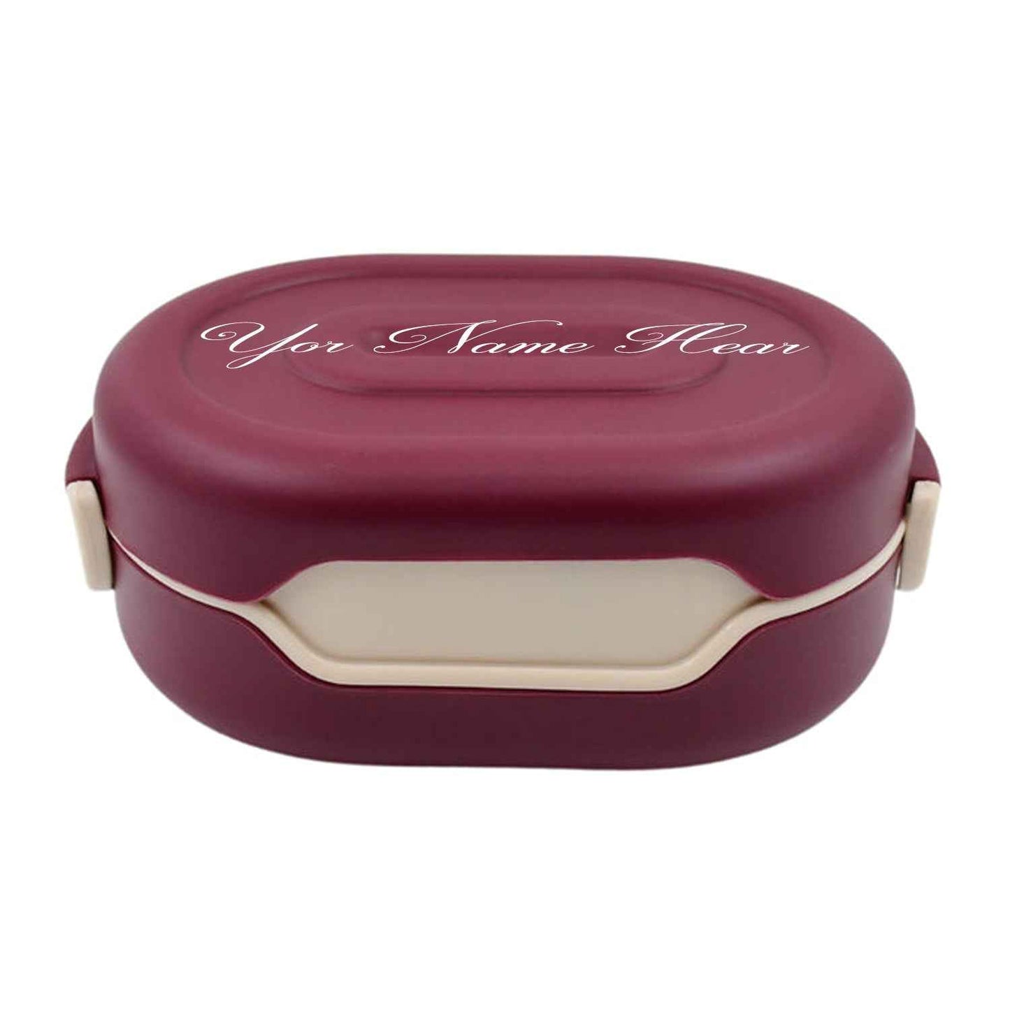Customize Pink Lunch Box for Kids and adults, Stainless Steel Lunch Box with 3 Compartments With spoon slot.