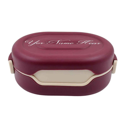Customize Pink Lunch Box for Kids and adults, Stainless Steel Lunch Box with 3 Compartments With spoon slot.