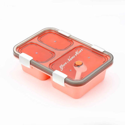 Customize Plastic Lunch Box for Kids, Lunch Box for Kids 3 Compartment Insulated Lunch Box Tiffin Box for Boys, Girls, School & Office Men (3 Compartment Lunch Box)
