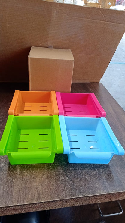 Adjustable Refrigerator Storage Organizer Drawers (4 Pc)