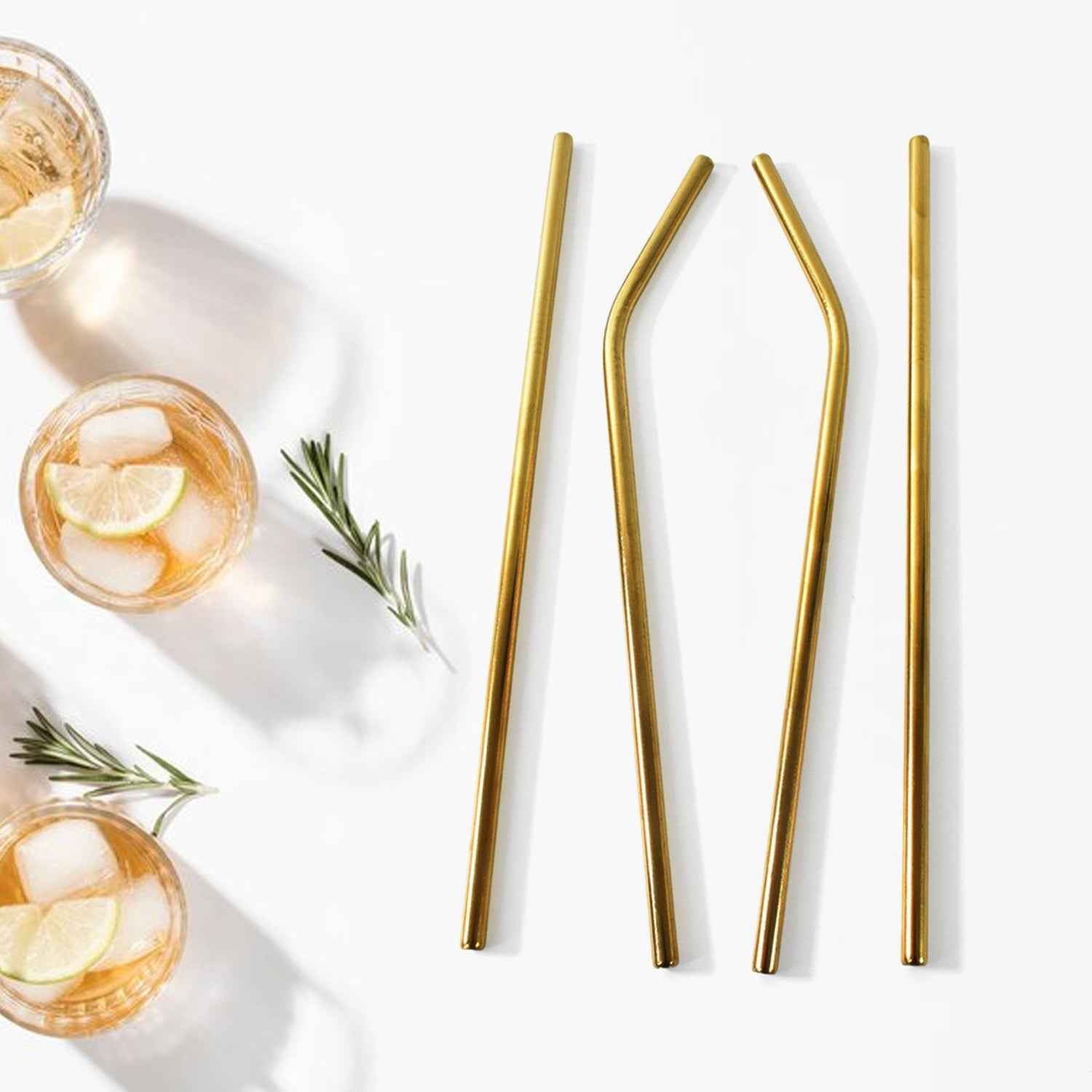 Reusable Stainless Steel Straw with cleaning Brush (5 Pcs Set)