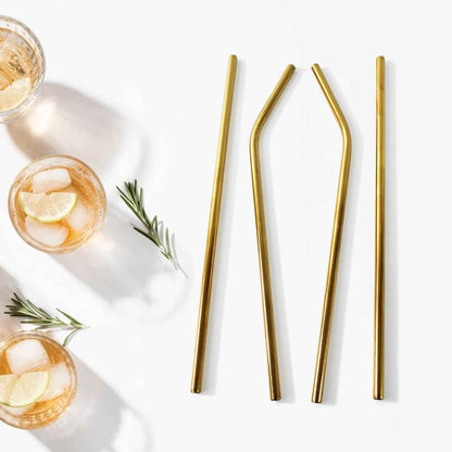 Reusable Stainless Steel Straw with cleaning Brush (5 Pcs Set)