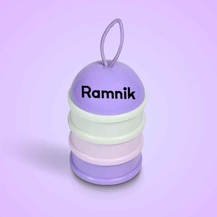 Customized 3 Layer Cute Portable Baby Food Milk Powder Storage Box Bottle Container Milk Powder Baby Food Container Bowl (Mix Color)