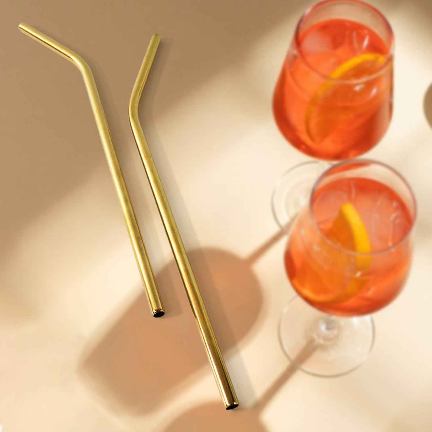 Reusable Stainless Steel Straw with cleaning Brush (5 Pcs Set)