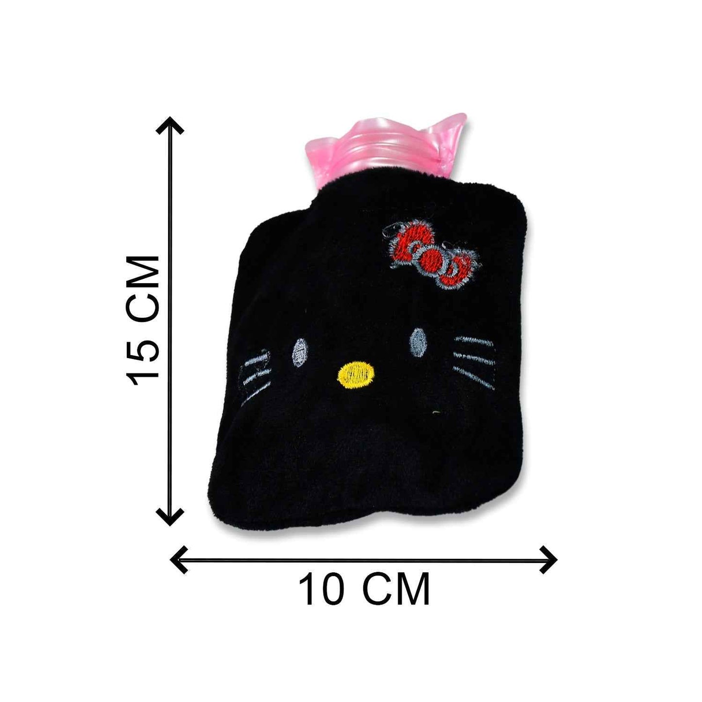 Black Hello Kitty Small Hot Water Bag with Cover – Pain Relief & Warmer