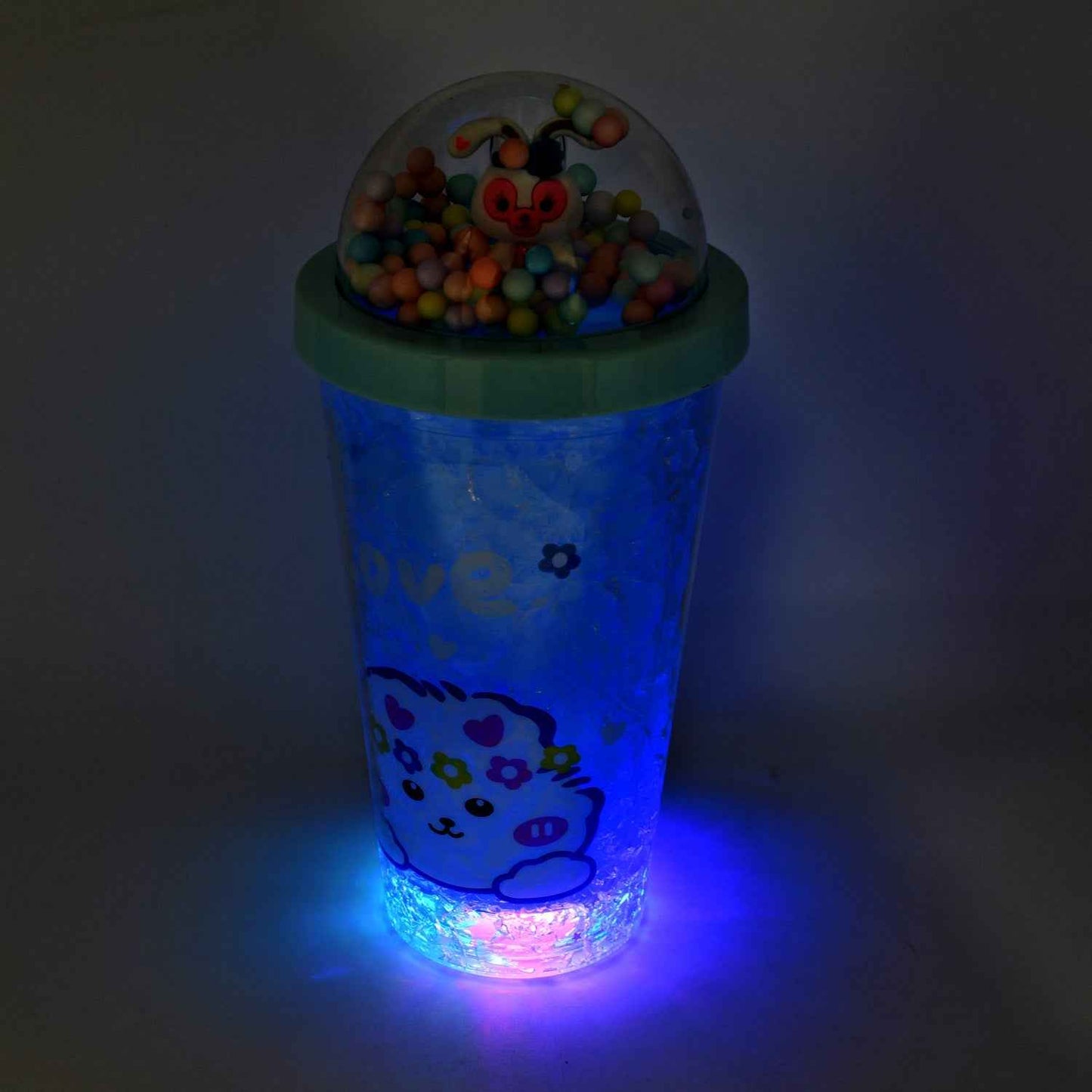 LED Light Unicorn Sipper Water Bottle Mason Jar Tumbler with Straw for Kids Glitter Sipper with Toy Drinking Cups for Boys and Girls School/Tuition/Gym/ Picnic, Kids and Adults, Birthday Return Gifts