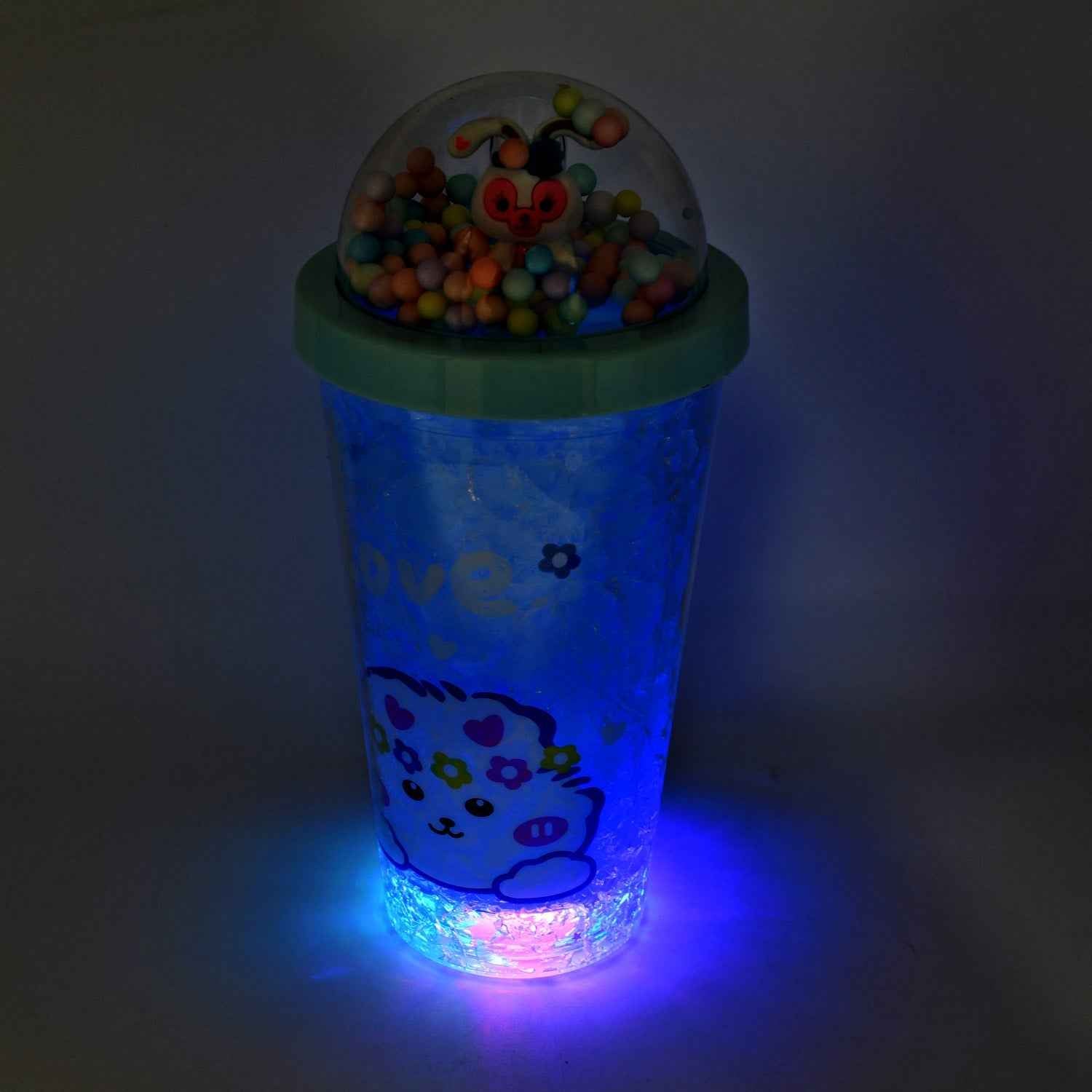 LED Light Unicorn Sipper Water Bottle Mason Jar Tumbler with Straw for Kids Glitter Sipper with Toy Drinking Cups for Boys and Girls School/Tuition/Gym/ Picnic, Kids and Adults, Birthday Return Gifts