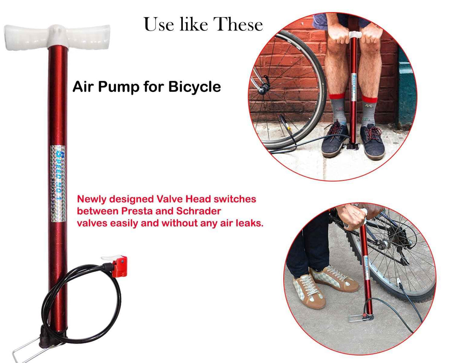Multipurpose Air Pump (Use for Car ,Bicycles ,Scooters ,Balls, Bikes) (MOQ :- 6 Pc)