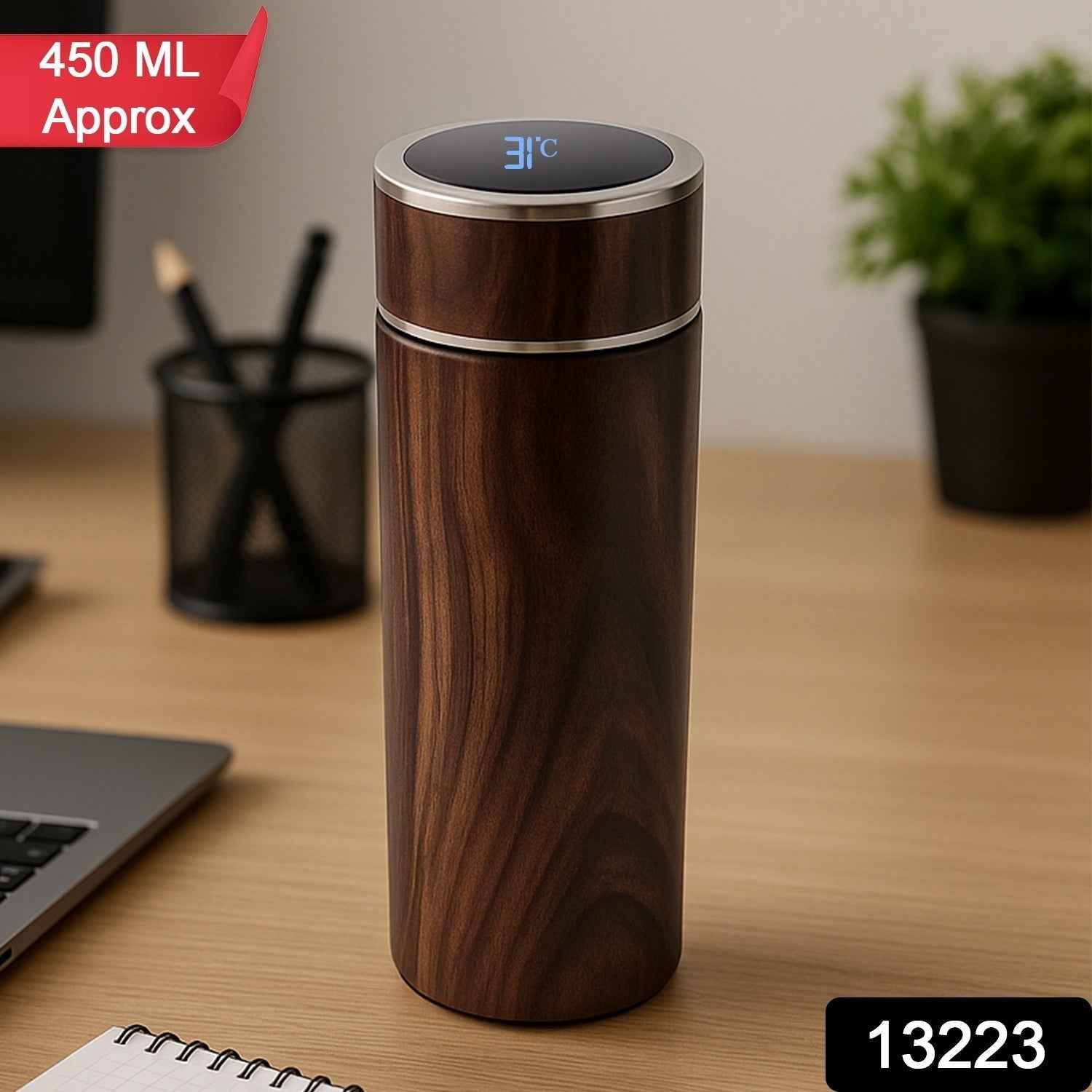 Luxury Digital Temperature Display Smart Flask – 450 ML Approx (1 Pc)
