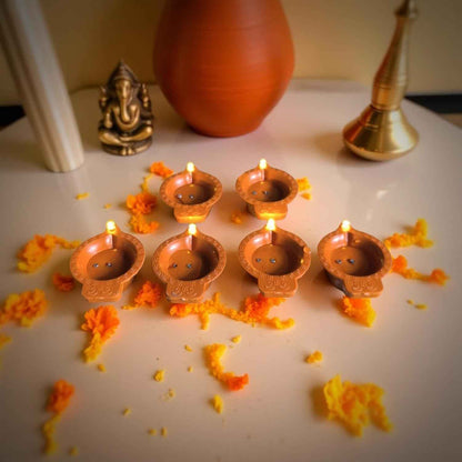Water Sensor Diya Set | Electric Flameless & Smokeless Diya