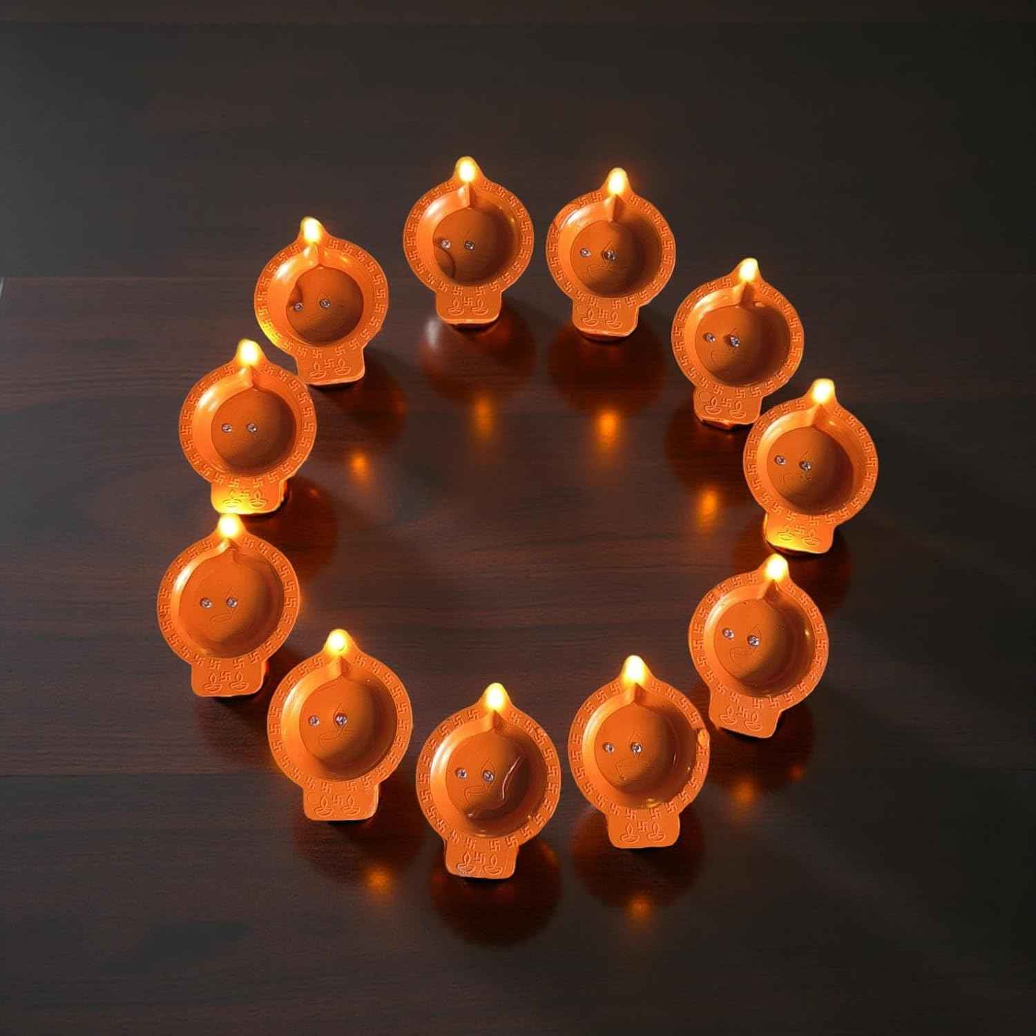 Water Sensor Diya Set | Electric Flameless & Smokeless Diya