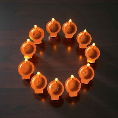 Water Sensor Diya Set | Electric Flameless & Smokeless Diya