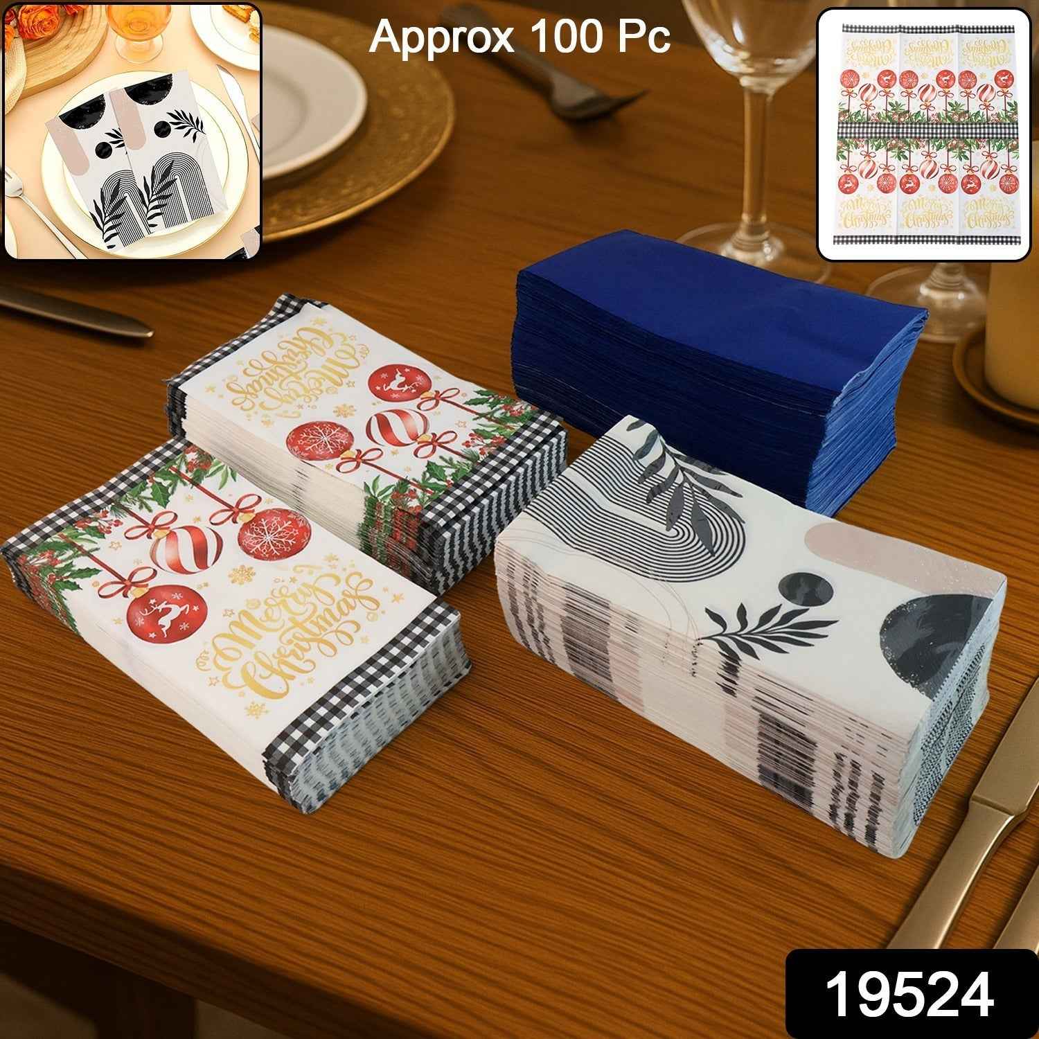 Premium Disposable Paper Napkins Approx 100 Pcs