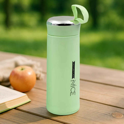 outdoor sport water bottle 400ml leak proof BPA-free for travel cold and hot water glass water bottle with daily water intake for gym and children (MOQ :-50 pc)
