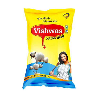 Vishwas Cottonseed Oil for Cooking | Refined Cotton Seed Oil 100% Pure & Healthy | Delicious & Tasty Cooking Oil | Cottonseed Cooking Oil