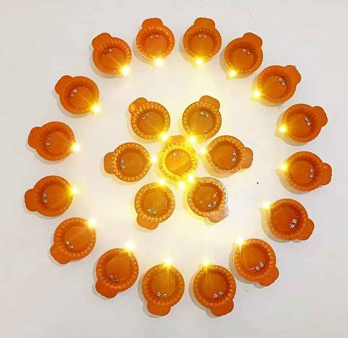 Water Sensor Diya Set | Electric Flameless & Smokeless Diya