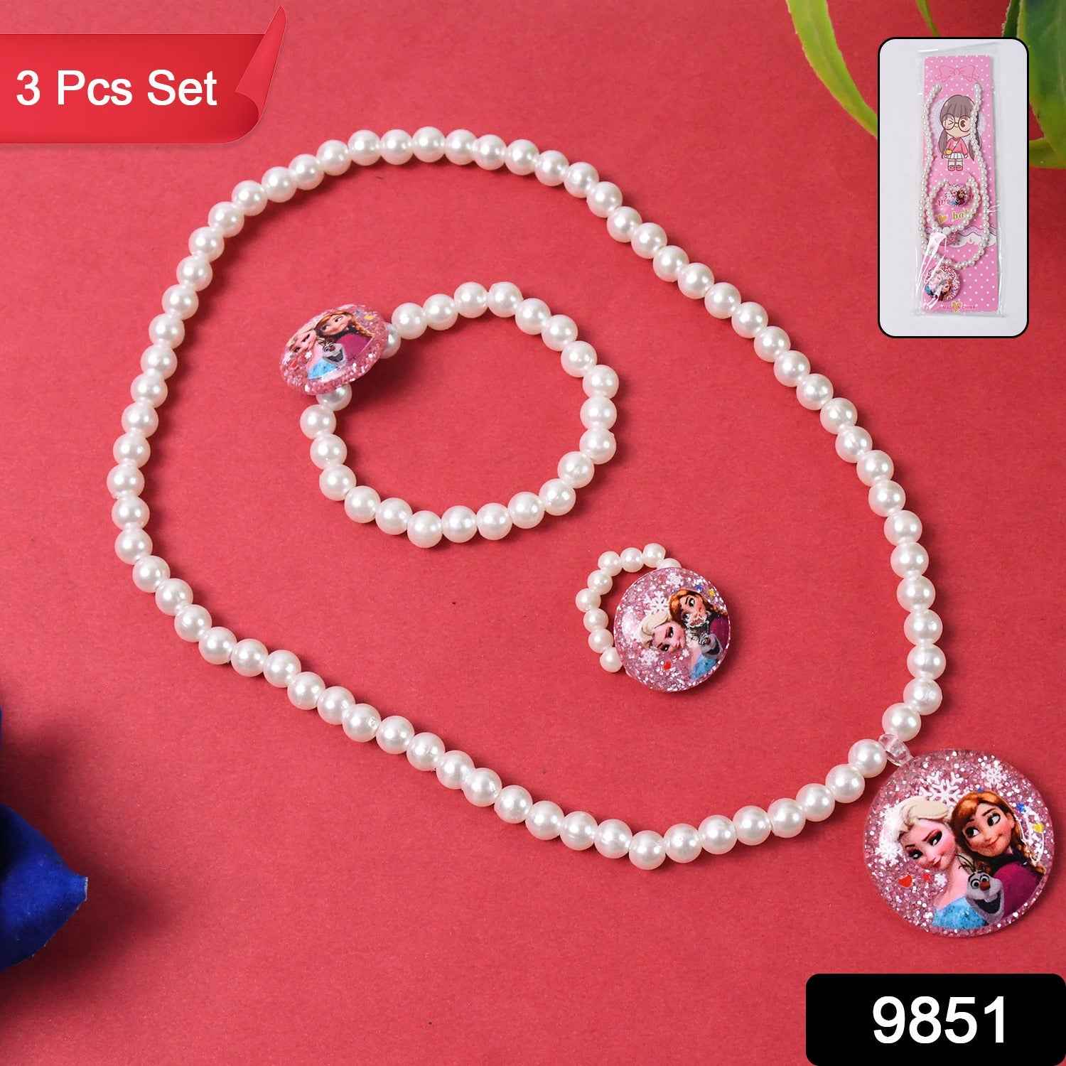 Stretch bracelets Kids Beaded Necklace Bracelet for Toddler Christmas Birthday Party (3 Pcs Set)