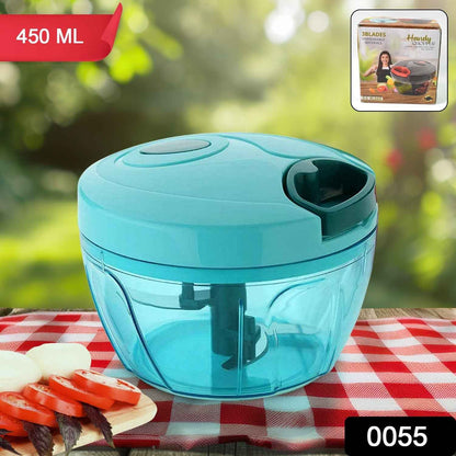 3 Blades Handy Chopper and Slicer Used Widely for chopping and Slicing (450 ML / 1 Pc)