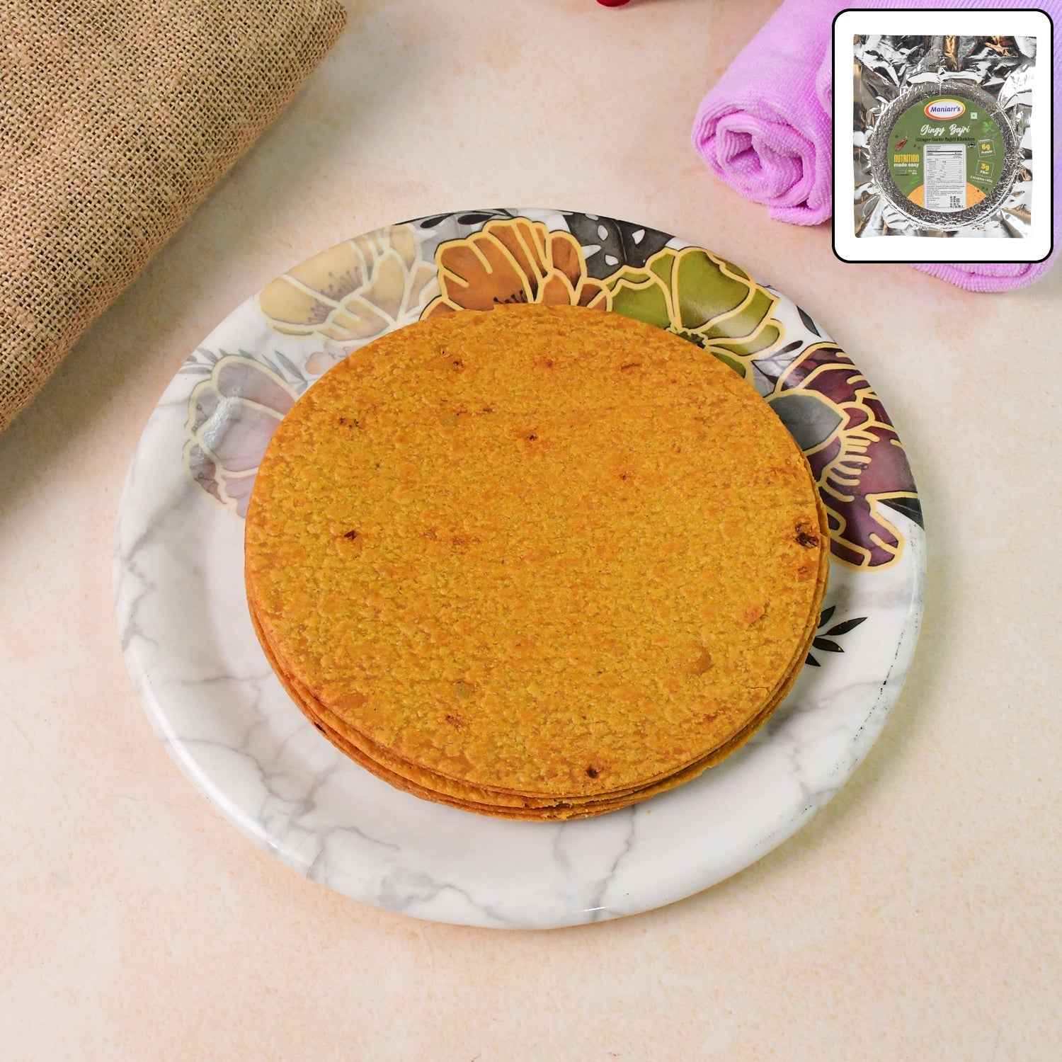 Maniarr's Gingy Bajri Khakhra Wheat Chips (180Gm)