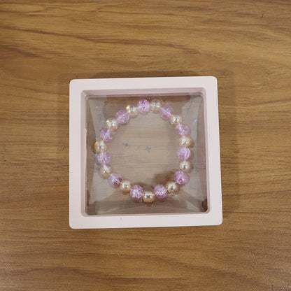 Elegant Pink Crystal Beaded Stretch Bracelet (1 Pc)