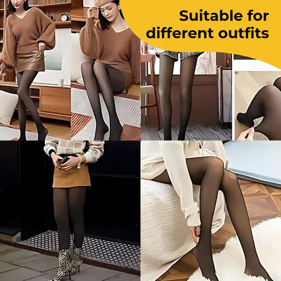 Girls Warm Translucent Winter Thermal Legging