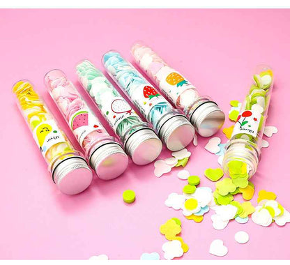 Portable Hand Washing Bath Flower Shape Paper Soap Strips In Test Tube Bottle