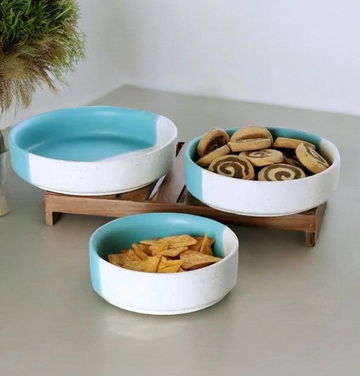 Kraphy Ceramic Stylish Premium Serving Bowls/Salad Tray Microwave Dishwasher Safe 