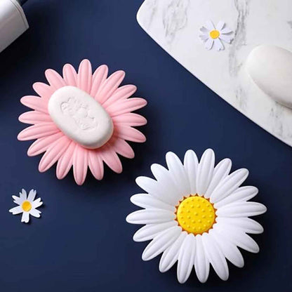 Flower Shape Portable Soap Dish Holder Soap Case