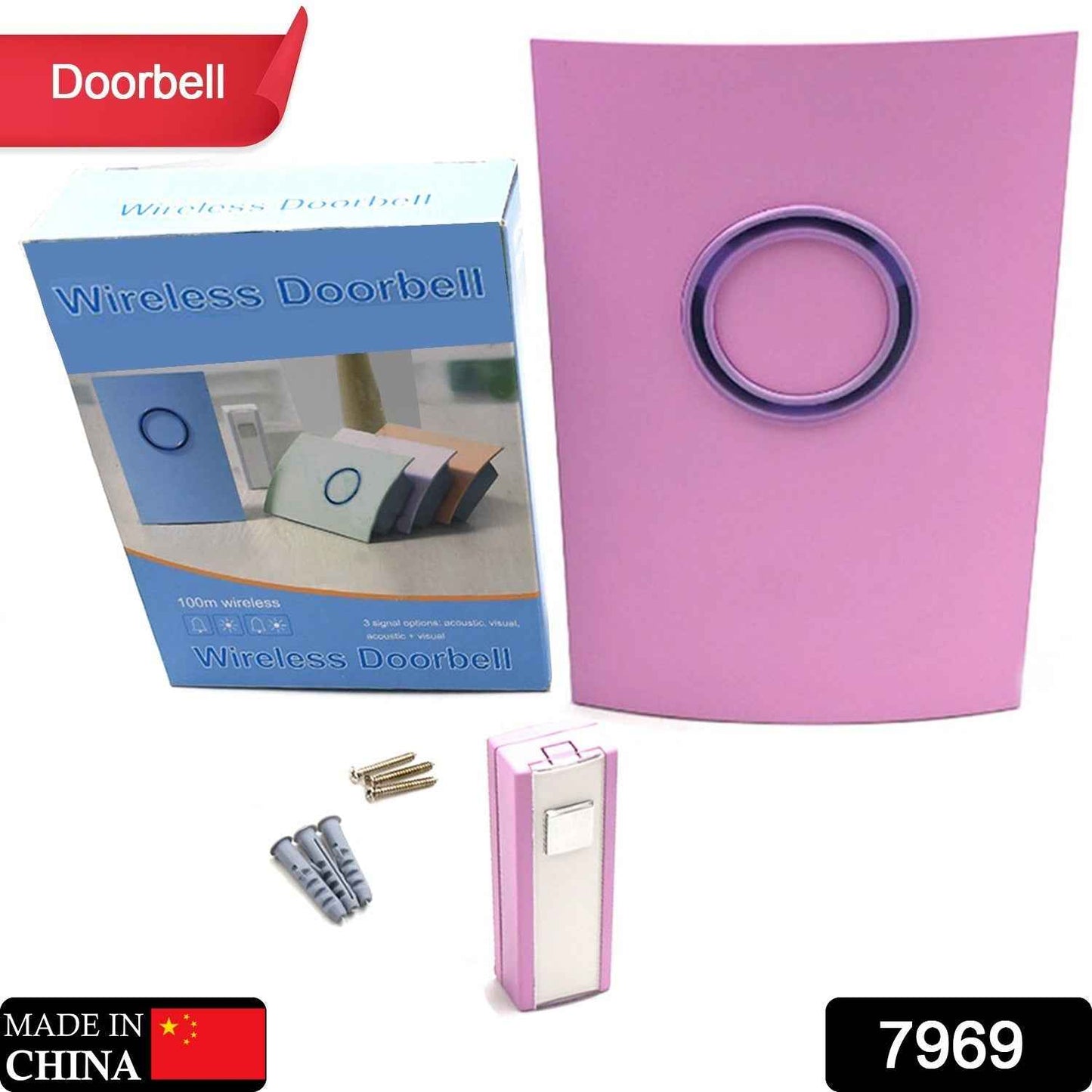 Wireless Doorbell Doorbell Button Wireless 100M Remote Waterproof Wireless Doorbell Many Tones & ip44 Waterproof Door Bell For Home