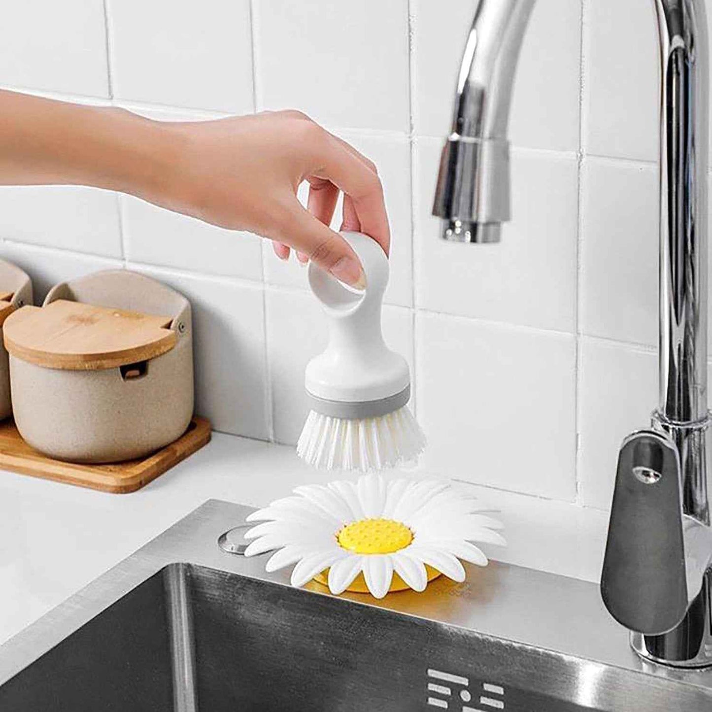 Flower Shape Portable Soap Dish Holder Soap Case