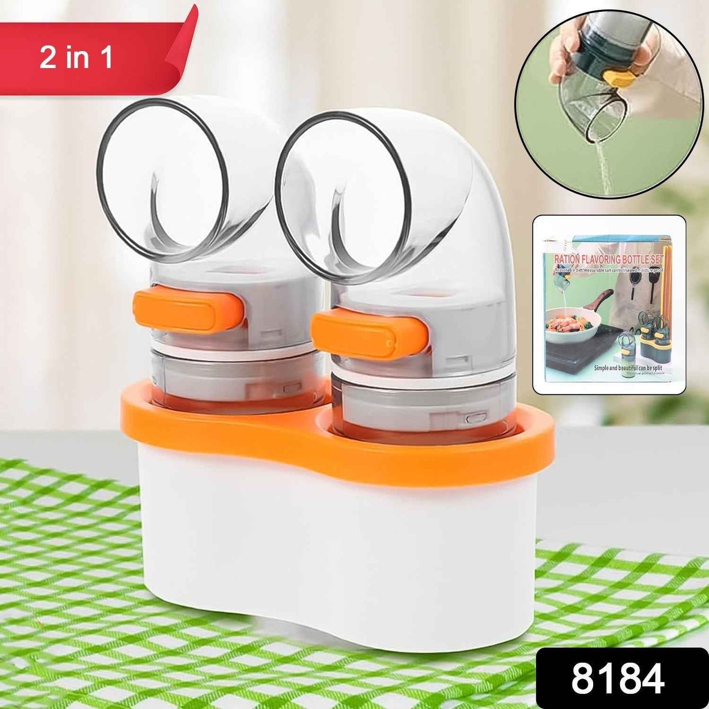 2-in-1 Seasoning Dispenser Set with Base
