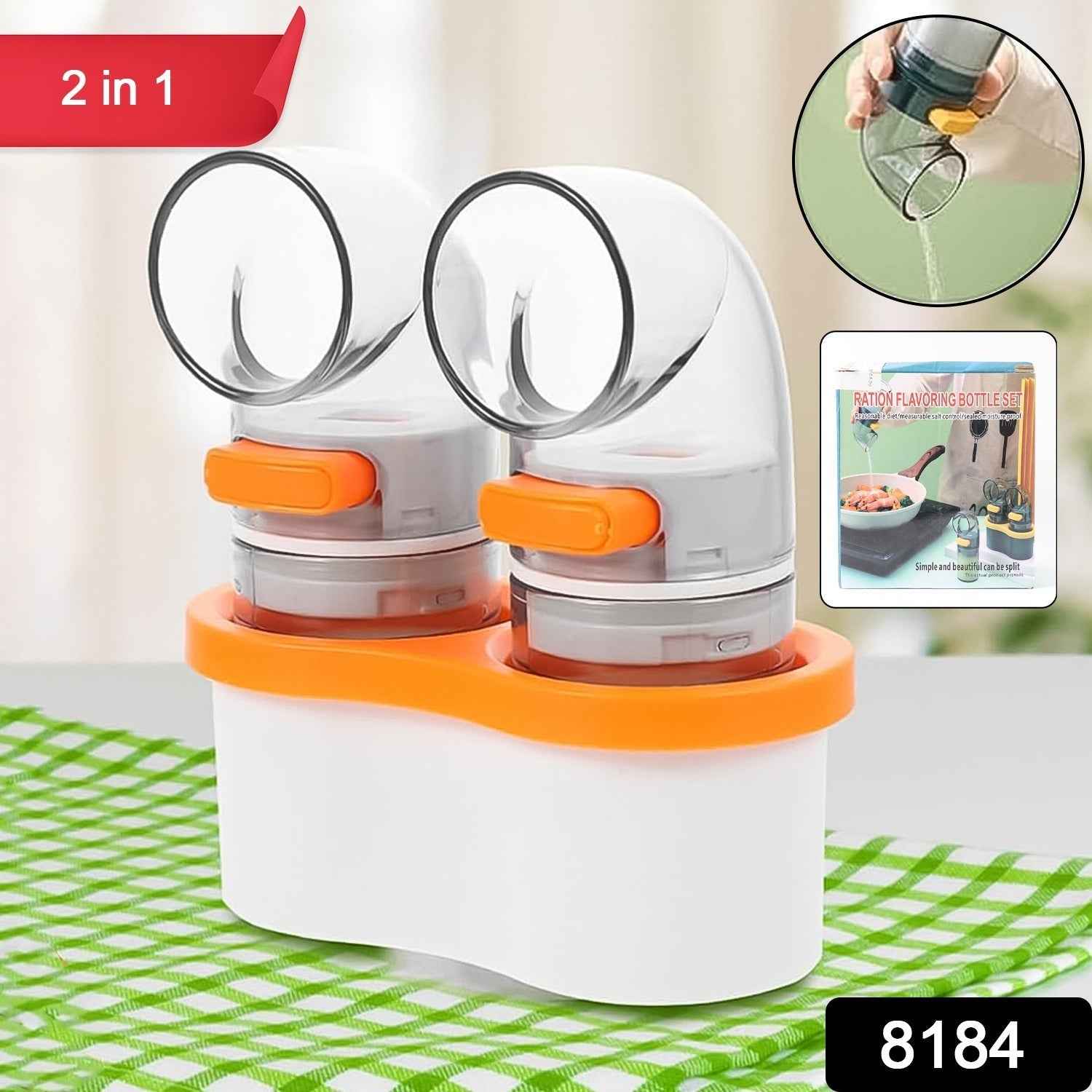 2-in-1 Seasoning Dispenser Set with Base