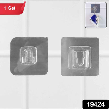 Self-Adhesive Transparent Wall Hooks Set