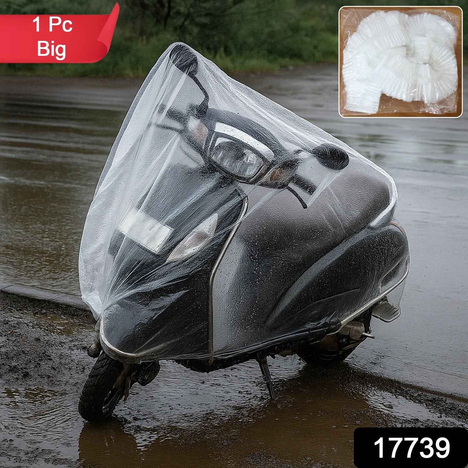 Big Disposable Plastic Activa Cover (1 Pc / 240 Cm Long Adjustable)