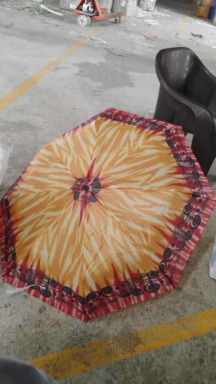 3-Fold Sun & Rain Protective Solid Foldable Umbrella, (1 Pc / Mix Design)
