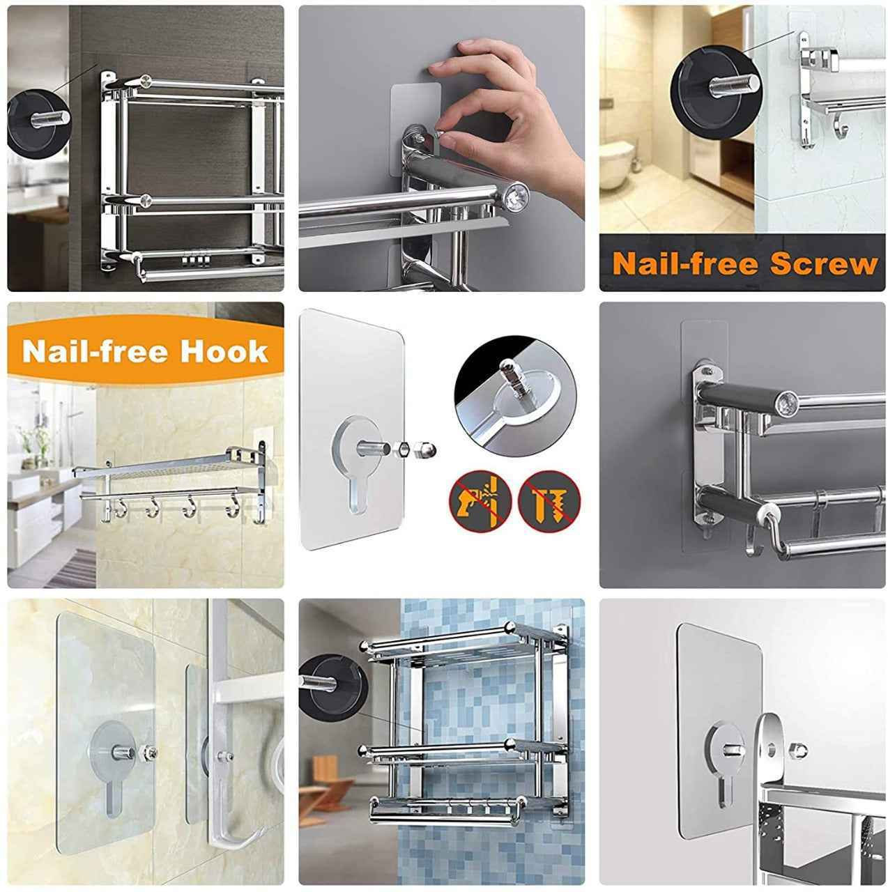 Adhesive Screw Wall Hook Pack Of 5