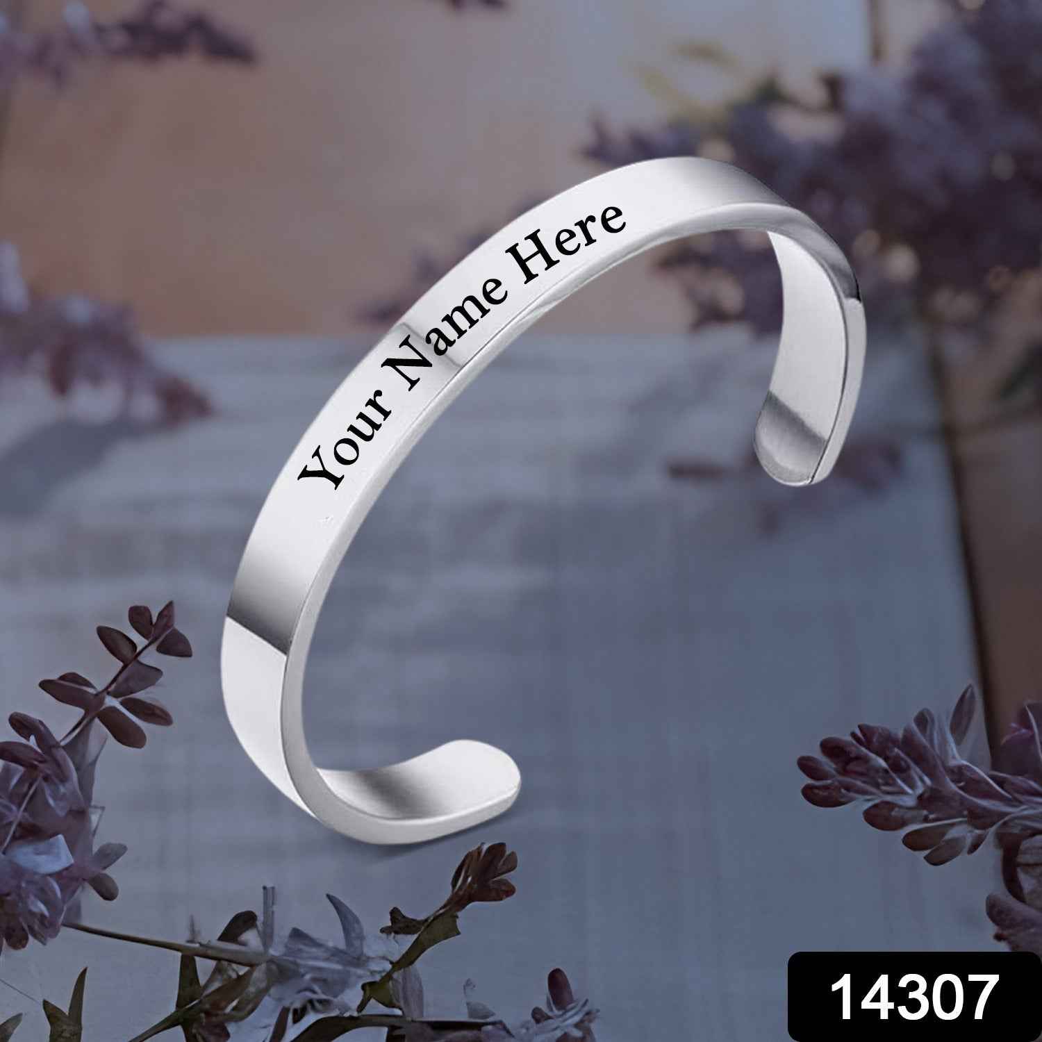 Customized / Personalized Stylish Kada Bracelet (1 Pc / Silver)