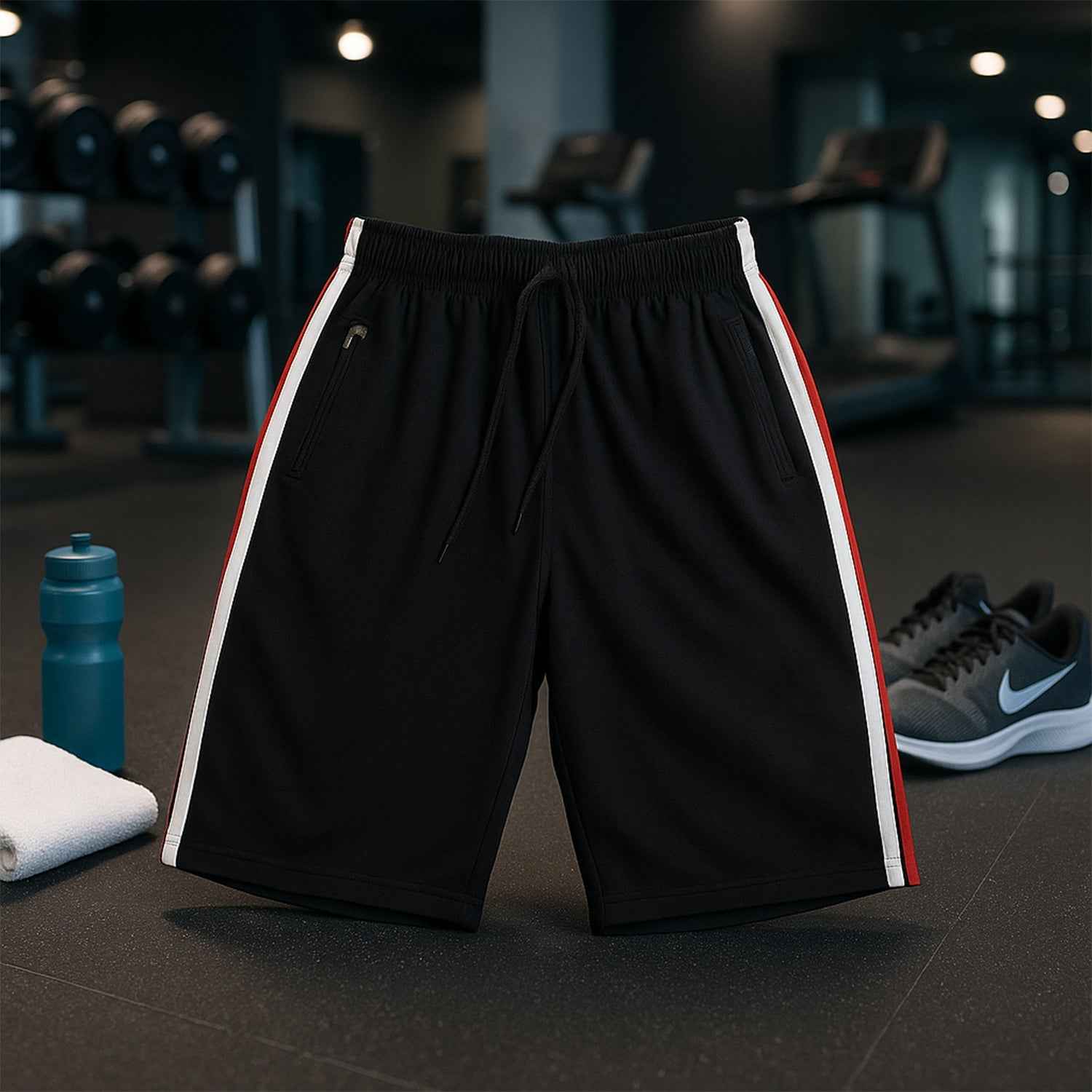 Training Shorts with Elastic Waist & Drawcord - (1 Pc)
