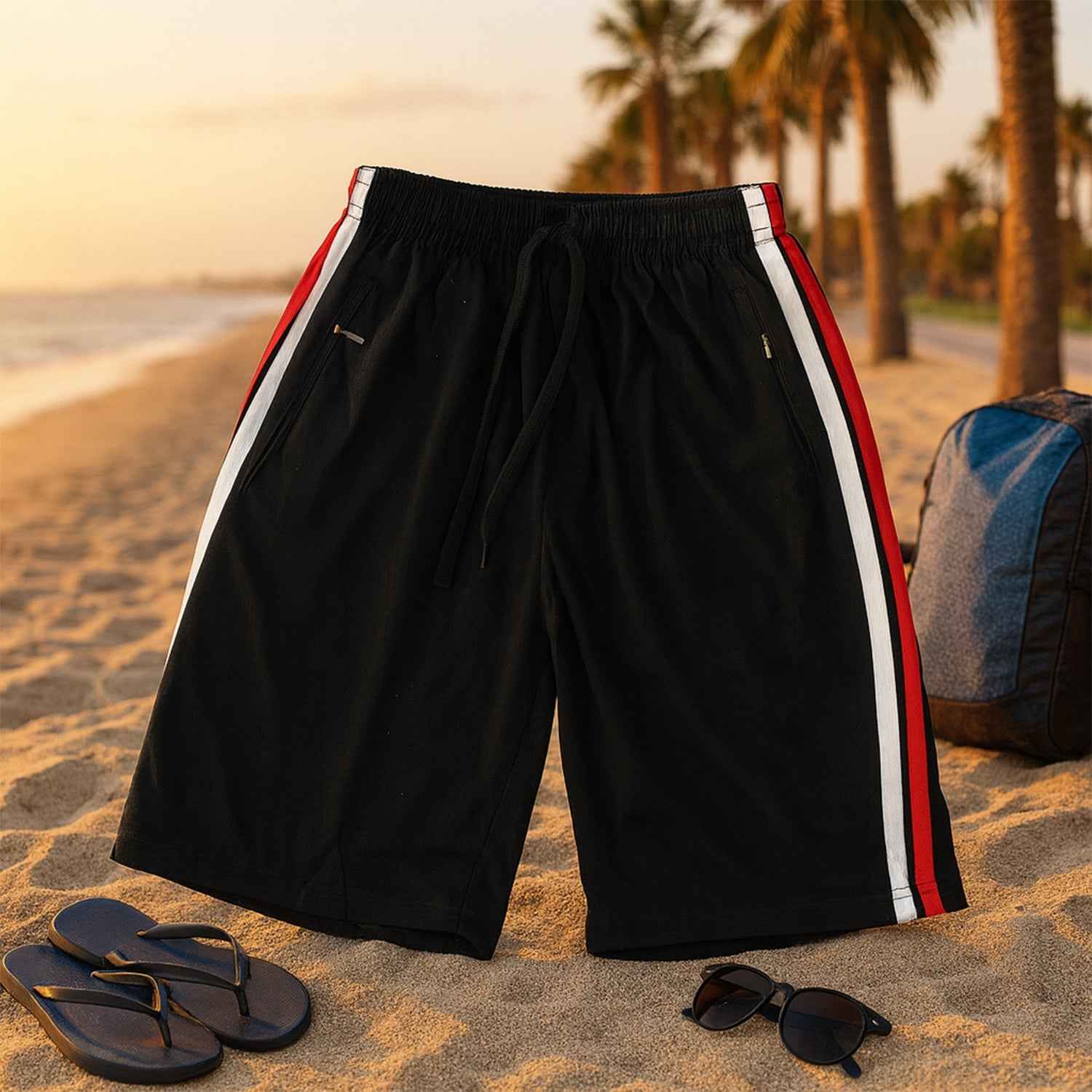 Training Shorts with Elastic Waist & Drawcord - (1 Pc)