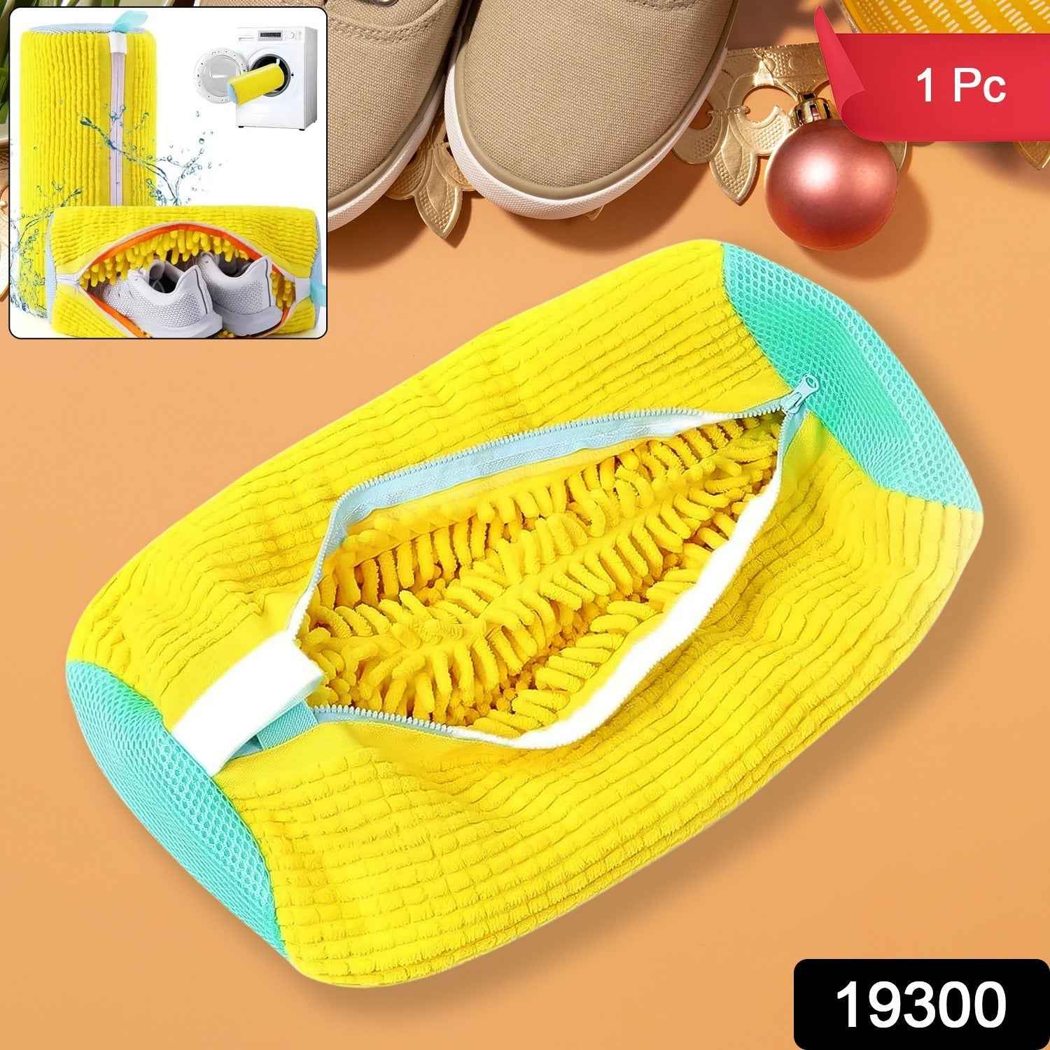 Shoe Cleaning Mop Cover with Microfiber Chenille Lining & Zipper (1 Pc)